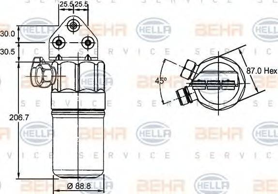 HELLA 8FT351197321 Осушувач, кондиціонер