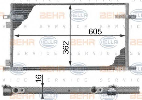 HELLA 8FC351300011 Конденсатор, кондиціонер