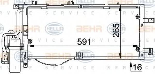 HELLA 8FC351300611 Конденсатор, кондиціонер