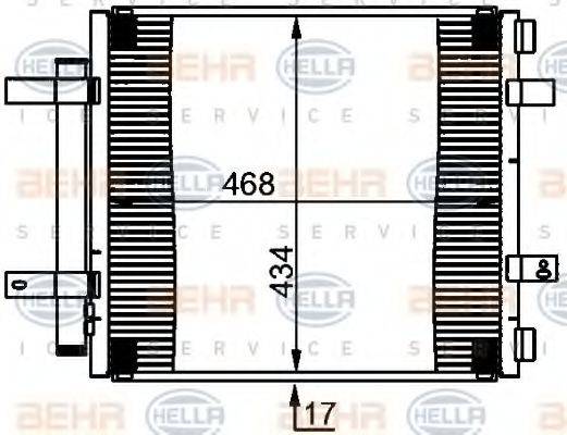 HELLA 8FC351301591 Конденсатор, кондиціонер