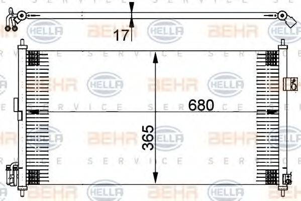 HELLA 8FC351302251 Конденсатор, кондиціонер