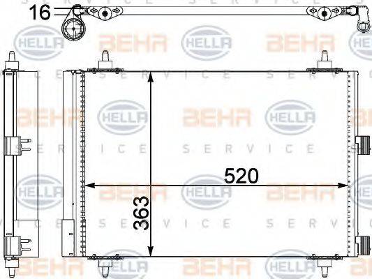 HELLA 8FC351303371 Конденсатор, кондиціонер