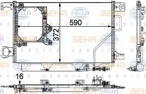 HELLA 8FC351303441 Конденсатор, кондиціонер