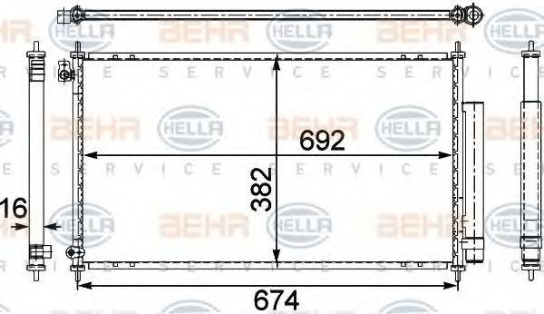 HELLA 8FC351303681 Конденсатор, кондиціонер