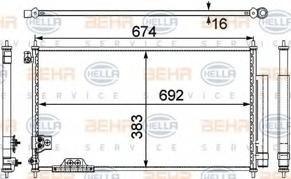 HELLA 8FC351303691 Конденсатор, кондиціонер