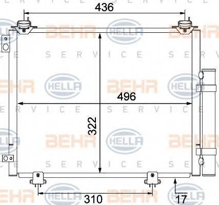 HELLA 8FC351304221 Конденсатор, кондиціонер