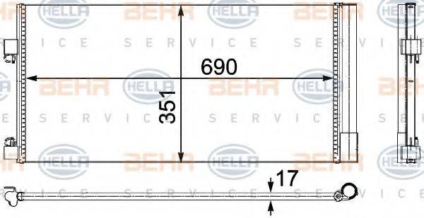 HELLA 8FC351304241 Конденсатор, кондиціонер