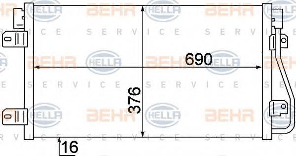 HELLA 8FC351306641 Конденсатор, кондиціонер