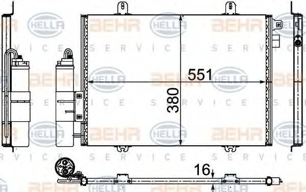 HELLA 8FC351307711 Конденсатор, кондиціонер