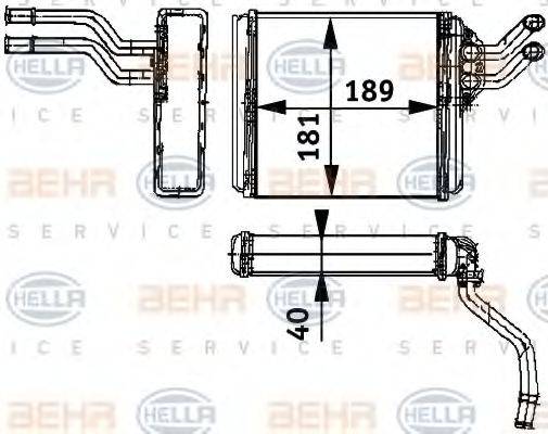 HELLA 8FH351311411 Теплообмінник, опалення салону