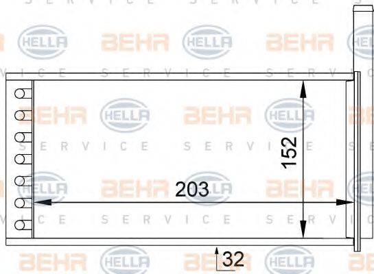 HELLA 8FH351313231 Теплообмінник, опалення салону