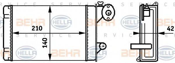 HELLA 8FH351313341 Теплообмінник, опалення салону