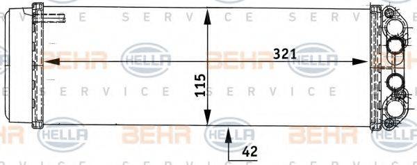 HELLA 8FH351313491 Теплообмінник, опалення салону