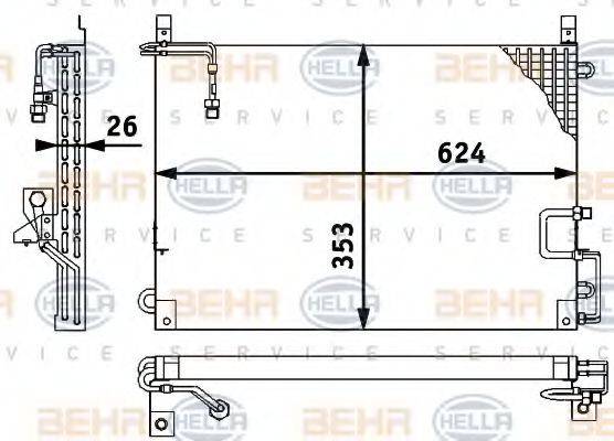 HELLA 8FC351317141 Конденсатор, кондиціонер