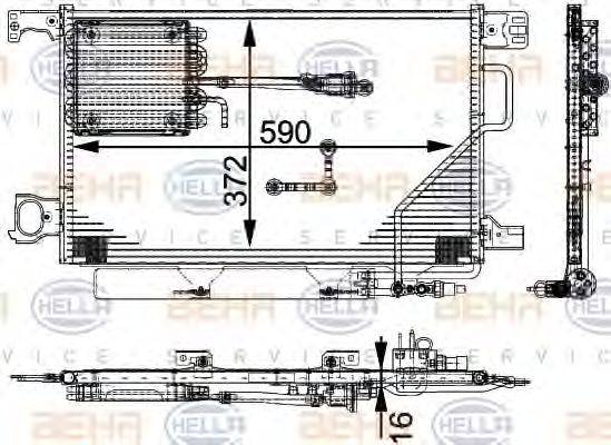 HELLA 8FC351317491 Конденсатор, кондиціонер