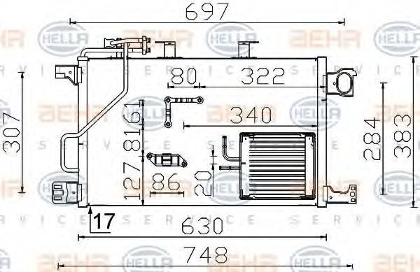 HELLA 8FC351317494 Конденсатор, кондиціонер