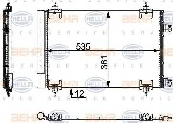 HELLA 8FC351317571 Конденсатор, кондиціонер