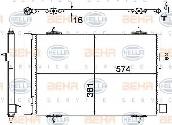 HELLA 8FC351319451 Конденсатор, кондиціонер