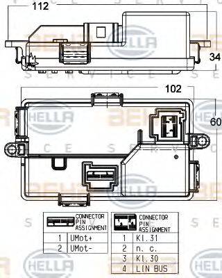 HELLA 5HL351321671 Регулятор, вентилятор салону