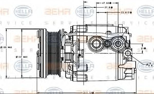 HELLA 8FK351334111 Компресор, кондиціонер