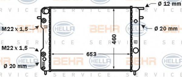 HELLA 8MK376704541 Радіатор, охолодження двигуна