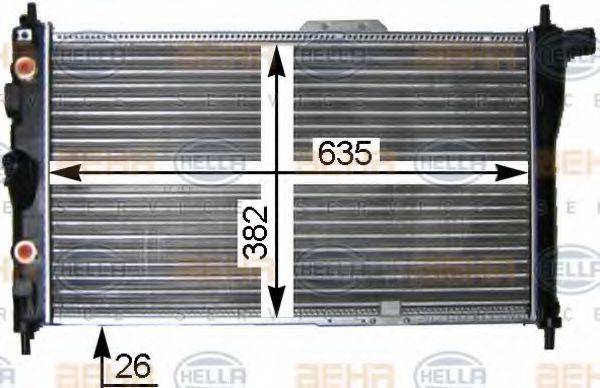 HELLA 8MK376705581 Радіатор, охолодження двигуна