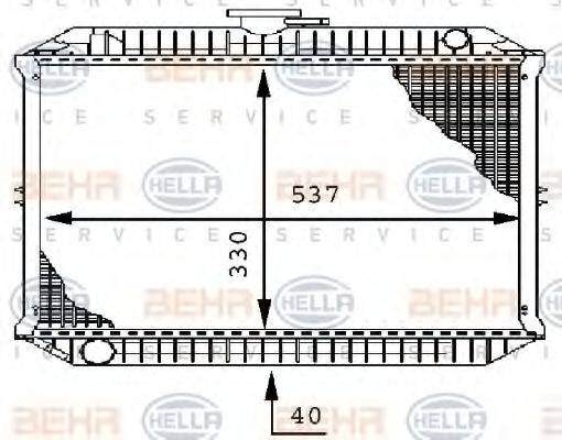 HELLA 8MK376706251 Радіатор, охолодження двигуна