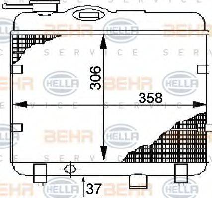 HELLA 8MK376706301 Радіатор, охолодження двигуна