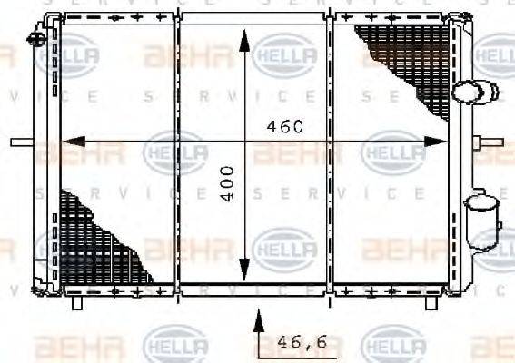 HELLA 8MK376706371 Радіатор, охолодження двигуна