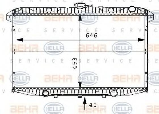 HELLA 8MK376706491 Радіатор, охолодження двигуна