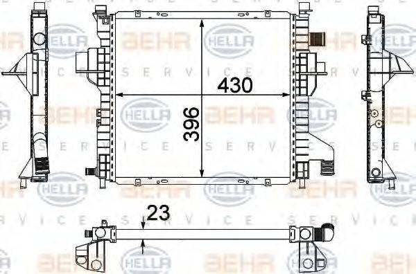 HELLA 8MK376706541 Радіатор, охолодження двигуна