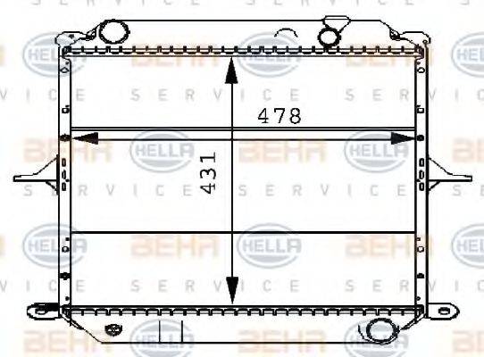 HELLA 8MK376706551 Радіатор, охолодження двигуна