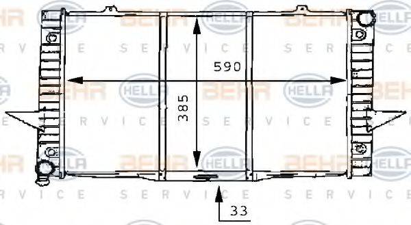 HELLA 8MK376706751 Радіатор, охолодження двигуна