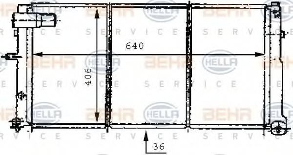 HELLA 8MK376707211 Радіатор, охолодження двигуна