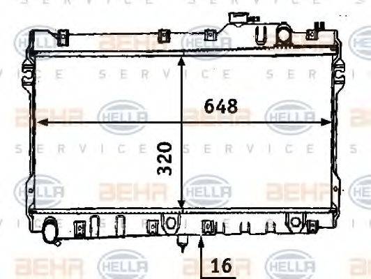 HELLA 8MK376707541 Радіатор, охолодження двигуна