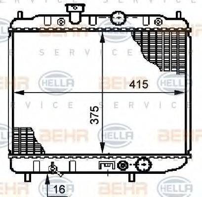 HELLA 8MK376708541 Радіатор, охолодження двигуна