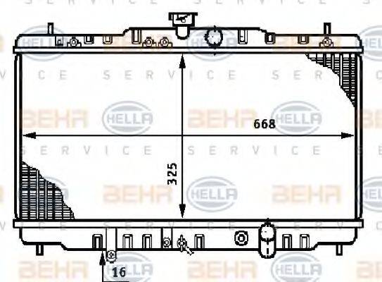 HELLA 8MK376708551 Радіатор, охолодження двигуна