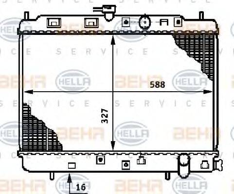 HELLA 8MK376708561 Радіатор, охолодження двигуна