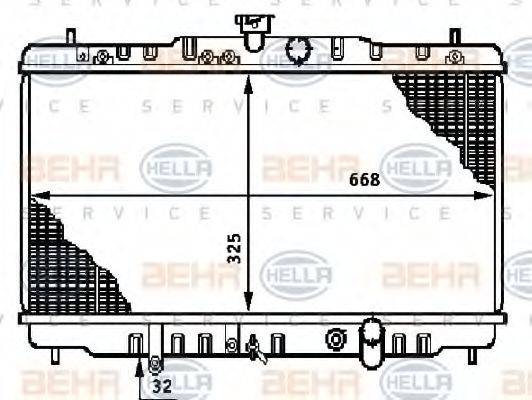 HELLA 8MK376708571 Радіатор, охолодження двигуна