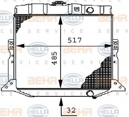 HELLA 8MK376709071 Радіатор, охолодження двигуна