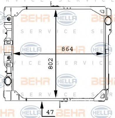 HELLA 8MK376709331 Радіатор, охолодження двигуна