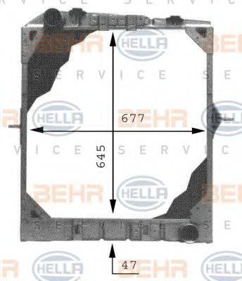 HELLA 8MK376709421 Радіатор, охолодження двигуна