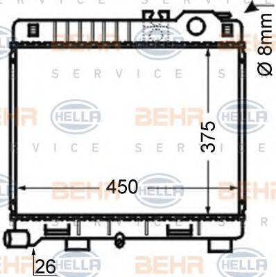 HELLA 8MK376710181 Радіатор, охолодження двигуна