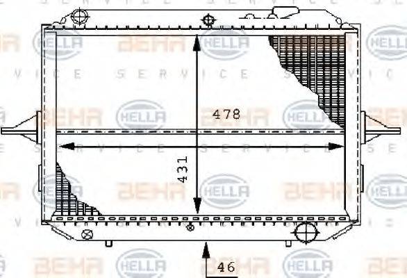 HELLA 8MK376710221 Радіатор, охолодження двигуна