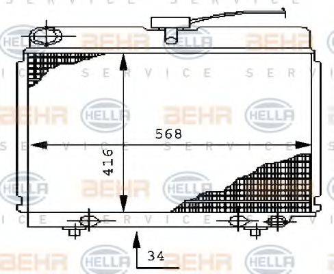 HELLA 8MK376710521 Радіатор, охолодження двигуна