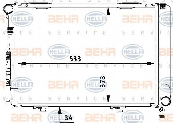 HELLA 8MK376710651 Радіатор, охолодження двигуна