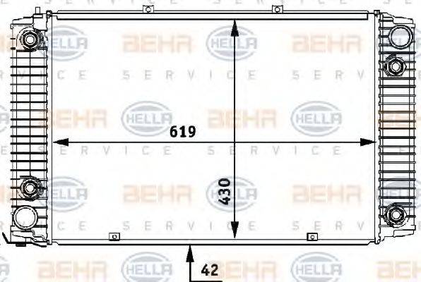 HELLA 8MK376710721 Радіатор, охолодження двигуна