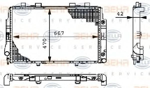 HELLA 8MK376711171 Радіатор, охолодження двигуна