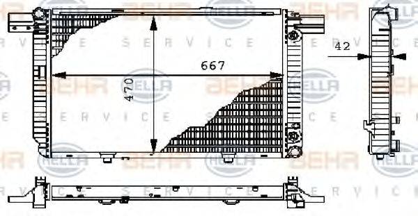 HELLA 8MK376711181 Радіатор, охолодження двигуна