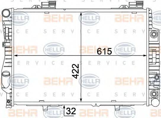 HELLA 8MK376711234 Радіатор, охолодження двигуна